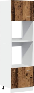 vidaXL Mikrowellenschrank Lyon Altholz-Optik 60x57x207 cm Holzwerkstoff 856128