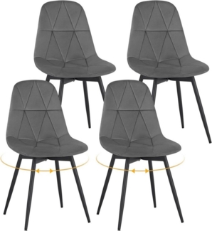 EUGAD Esszimmerstuhl (4 St), 4er Set, Drehstuhl, Ergonomisches Design