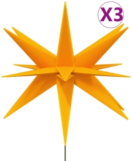 vidaXL LED-Weihnachtssterne 3 Stk. mit Erdspießen Faltbar Gelb 57 cm 3190446