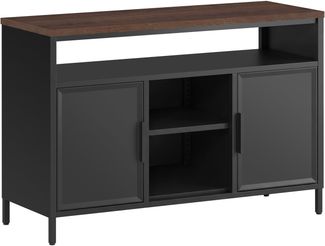 YITAHOME Aufbewahrungsschrank, Metallschrank, Sideboard, Schrank mit Doppeltür, Magnetverschluss, verstellbare Einlegeböden, Stahlgestell