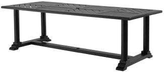 Casa Padrino Luxus Esstisch Mattschwarz 240x103 x H. 75 cm - Rechteckiger Küchentisch aus hochwertigen strapazierbarem Aluminium - Gartentisch