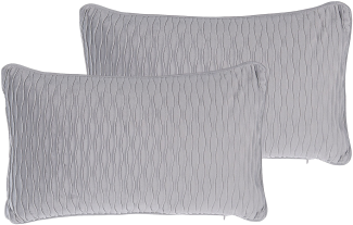 Kissen 2er Set Ohne Muster MOTARI Bouclé 30 x 50 cm Grau