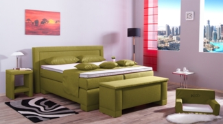 Meisterbetten Boxspringbett Rico 100x200 in W-Bambus, Matratzenbezug Nano, Komfortschaum-Topper