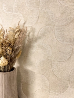 Newroom Vliestapete, Beige Tapete Glamour Muster - Mustertapete Retromuster Champagner Modern 3D Optik Struktur Struktur für Wohnzimmer Schlafzimmer Küche