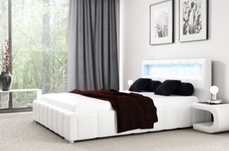 Polsterbett Bett LAUGE Komplettset 120x200cm inkl. LED