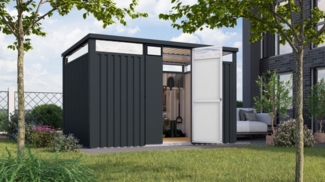 Metall-Gerätehaus Østen 3 - 343x232 cm,anthrazit, Karibu