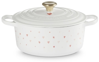 Le Creuset 'Hearts' Bräter, 3,3 l, Emaille Weiß, Ø 22x10 cm