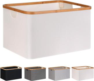 Faltbarer Wäschekorb 60L Bambus Stoff Storage Basket Schlafzimmer Badezimmer