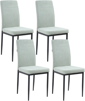 Esszimmerstuhl 4er Set RINER Stoff Hellgrün