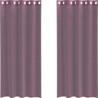 vidaXL Voile Vorhänge mit Ösen 2 Stk. Lila 140x225 cm 4102103