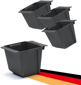 BigDean 4er Set Mini Paletten Blumenkästen - Einsatz - mit Hängesystem zum Einhängen - 10cm klein anthrazit - Pflanzkasten für Europalette Balkonkasten Blumentopf - aus recyceltem PP-Kunststoff