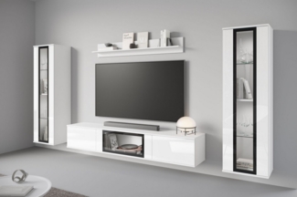 INOSIGN Wohnwand Caro, stehend und hängend montierbar, (Komplett-Set, 4-St), grifflose Design, höhenverstellbare Einlegeböden