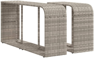 vidaXL Outdoor-Regale 2 Stk. Hellgrau Poly Rattan 366188