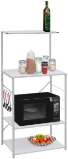 vidaXL Mikrowellenregal Weiß 60x39,6x123 cm Holzwerkstoff 288240