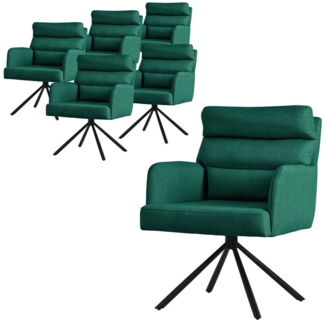 ML-DESIGN Polsterstuhl Esszimmerstühle mit Rücken- & Armlehne moderne Design Küchenstühle (6 St), Design Lounge drehbar Clubsessel mit Metallbeinen Polyester bis 120kg