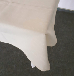 2er Set Tischdecke 140x120 cm beige creme Leinenoptik gesäumt Struktur Decke