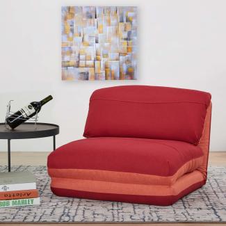 Schlafsessel HWC-E68, Schlafsofa Funktionssessel Klappsessel Relaxsessel, Stoff/Textil ~ orange/dunkelrot