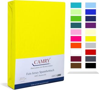 Camry Spannbettlaken CLASSIC, Jersey Baumwolle, Gummizug: rundum, viele Farben, alle Matratzenhöhen, Bettlaken, Spannbetttuch