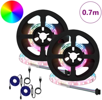 vidaXL LED Streifen 4 pcs Schwarz und Transparent 35 x 0,8 x 0,3 cm 3429092