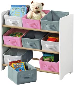 Kinderregal mit Organizern, 9 Boxen, Kesper