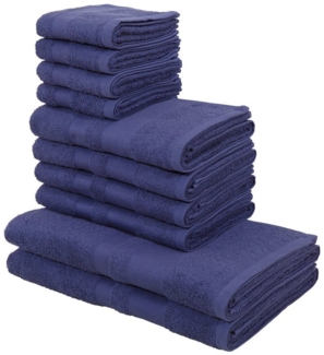 my home Handtuch Set Vanessa, 10-tlg Handtuch-Set, Duschtücher, Handtücher und Gästetücher, Walkfrottee (Set, 10-St), 100% Baumwolle, einfarbig, weich, saugstark, mit Bordüre