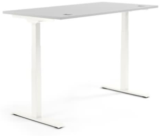 Soennecken Schreibtisch 1600x605-1255x800 mm Platte lichtgrau Gestell w