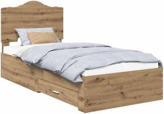 vidaXL Bettrahmen mit Kopfteil Artisan-Eiche 90 x 190 cm Holzwerkstoff 3413665