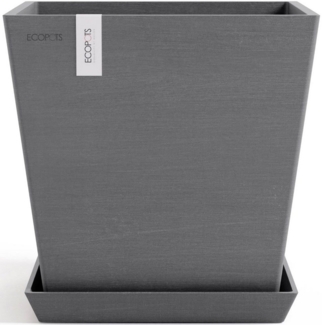 Ecopots Pflanztopf Rotterdam 25 x 25 x 24,5 cm grau