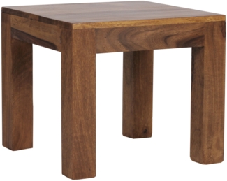 Couchtisch Massivholz Sheesham 45 x 40 x 45 cm Wohnzimmertisch braun Beistelltisch Naturorodukt Wohnzimmermöbel Unikat modern Massivholzmöbel Echtholz