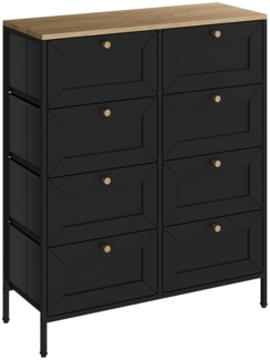 Kommode Belaro Schwarz 80 x 95 cm mit 8 Schubladen Vicco