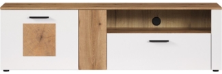 TV-Lowboard Vianna in weiß und Eiche 170 cm