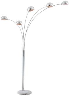 Stehlampe, Marmor, silber, 5-Flammig, H 200 cm