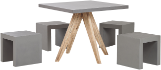 Gartentisch Set OLBIA TARANTO Beton 90x90x76 cm Grau
