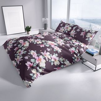 Leonado Vicenti Bettwäsche Biber Baumwolle, flauschig, Biber, 4 teilig, Blumen Design, flauschig warm