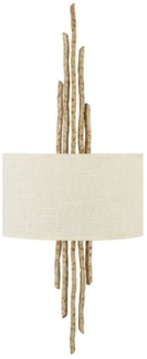 Licht-Erlebnisse Wandleuchte PALINA, ohne Leuchtmittel, Wandlampe Creme Kupfer E14 Stoff Metall Modern Beleuchtung