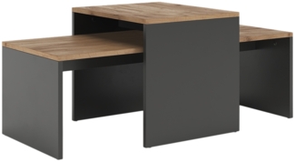 Vicco Couchtisch-Set Anthrazit/Goldkraft Eiche 100x48 cm , 2 Teile, Donat