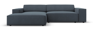 Micadoni Ecksofa Jodie 4-Sitzer Strukturierter Stoff Blau Links