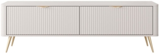 MOEBLO TV-Board RTV Pholx F 163 2D (Griffe und Beine aus Metall, geriffelte-Fronten, Lowboard Fernsehtisch TV Bank TV Tisch Fernseher Tisch TV Möbel), (BxHxT):163 x 51 x 38 cm