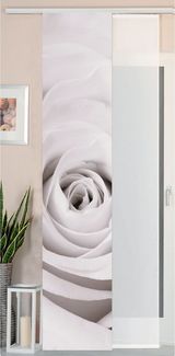 Gardinenbox Schiebegardine, Klettband, blickdicht, Polyester, Wildseide Optik Voile Paneel Paneelwagen 80400