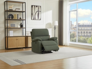 Vente-unique - Relaxsessel elektrisch - Cord - Grün - LUNANO