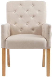 vidaXL Esszimmerstühle mit Armlehnen 2 Stk. Beige Stoff [3058291]