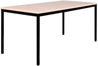 Schreibtisch Profi Besprechungstisch Büromöbel Verkaufstisch Computertisch 140x80 cm RAL 9005 Schwarz/Ahorn Dekor 331062