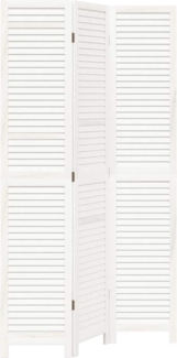 vidaXL 3-tlg. Raumteiler Weiß Massivholz Paulownia 358831