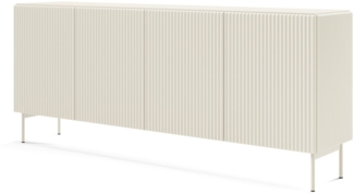 Compleo Kommode 4 Türen, Fronten mit Rillenstruktur, Elegant und Modern Sideboard