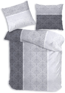 Träumschön Bettwäsche Premium Biber Bettwäsche 135x200 oder 155x220 cm, Grau Silber, Biber, 2 teilig, mit Reißverschluss, 100% Baumwolle, kuschelig warm im Winter