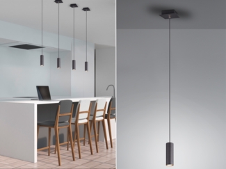 TRIO Leuchten LED Pendelleuchte, Dimmfunktion, LED wechselbar, Warmweiß, kleine Esstisch-lampe einflammig neben Bett & Couchtisch Schwarz Ø12cm