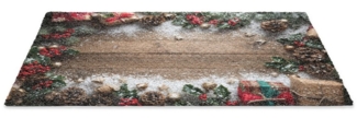 MuchoWow Fußmatte Weihnachtsdekoration - Geschenke - Holz - Mehrfarbig, Rechteckig, innen Schmutzfangmatte, Tür, Schmutzfänger Flur, Teppich, 60x40 cm