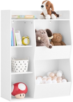 SoBuy Bücherregal KMB55, Montessori Regal Kinderregal Aufbewahrungsregal Spielzeugtruhe, mit Ablagefächern und Fächern, Standregal, Regal Kinderzimmer