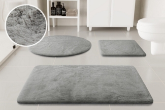 OTTO home Badematte Lennja, Höhe 25 mm, rutschhemmend beschichtet, fußbodenheizungsgeeignet, Polyester, rechteckig, Badteppich, getuftet, Uni, antirutsch, flauschig wie Kaninchenfell