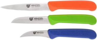 Küchenmesser-Set 3 tlg, Edelstahl, bunte Griffe